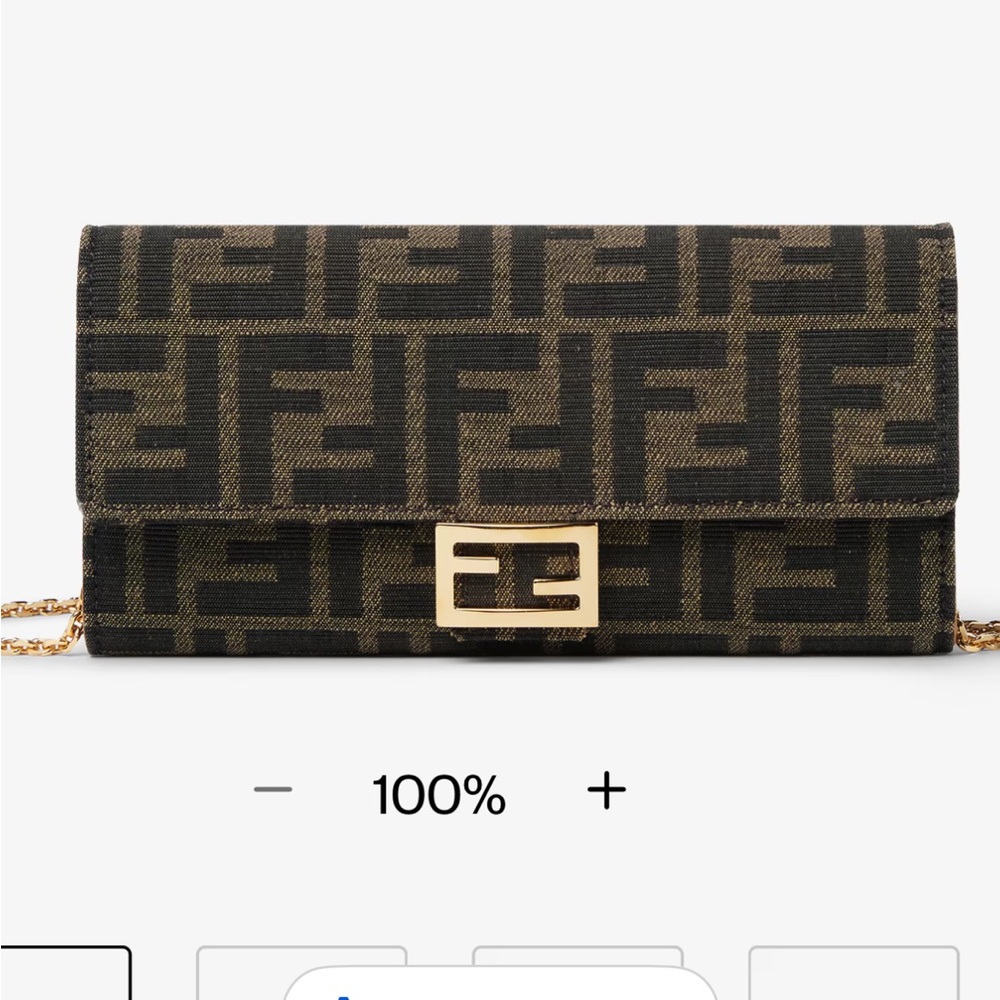 Fendi Black and Brown Logo Clutch